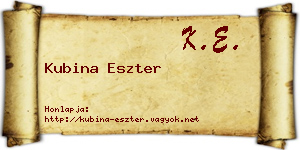 Kubina Eszter névjegykártya